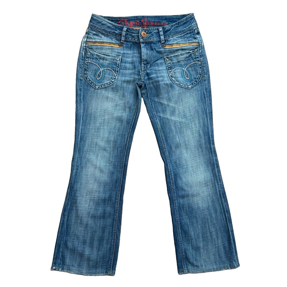 Vintage Pepe Jeans London Allure Bootcut Jeans Women’s 31x29 Embroidered Pockets
